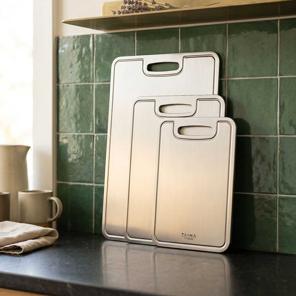 Pure Titanium Cutting Board Set (3 Piece)