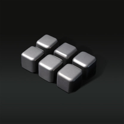 Titanium cubes arranged in a pattern on a black background