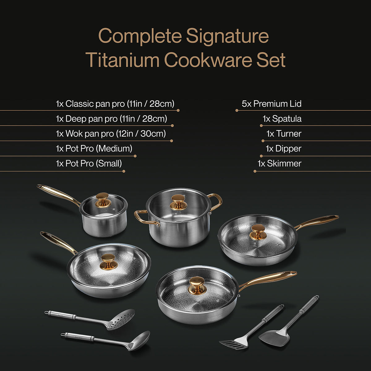 Complete Signature Titanium Cookware Set (14 Piece)