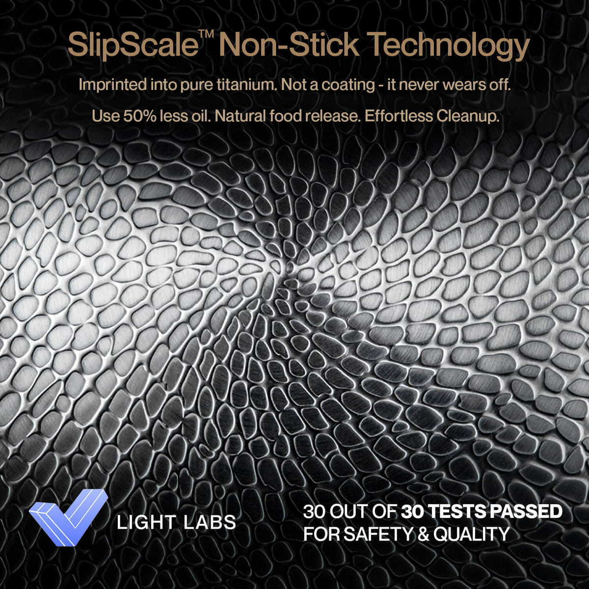 Textured surface with 'SlipScale Non-Stick Technology' and Light Labs branding.